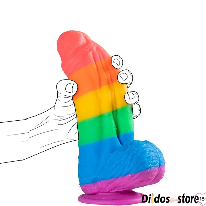 10 Inch Realistic Large Thick Rainbow Dildo