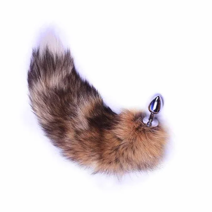 16″ Tail Brown Fox 3 Stainless steel Butt Plug sizes available