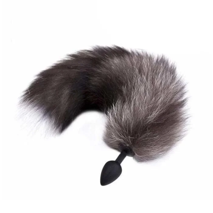 17″ Tail Plug Black Wolf Silicone