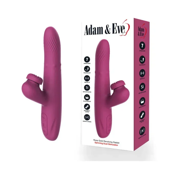 Adam & Eve Rose Gold Revolving Rabbit Vibrator