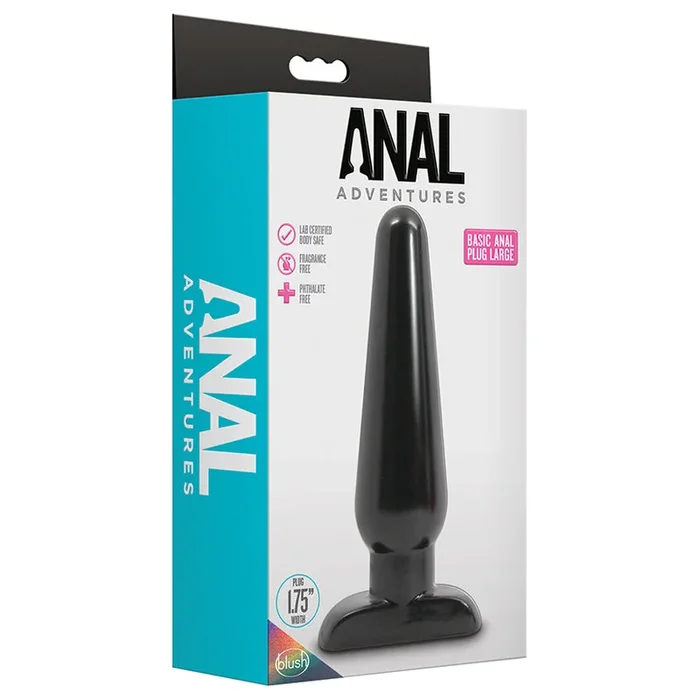 Anal Adventures Basic Anal Plug Large Black
