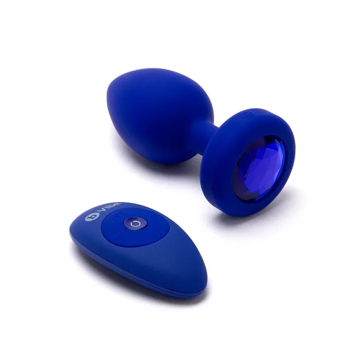 B-Vibe Vibrating Jewel Plug L-XL – Blue Sapphire