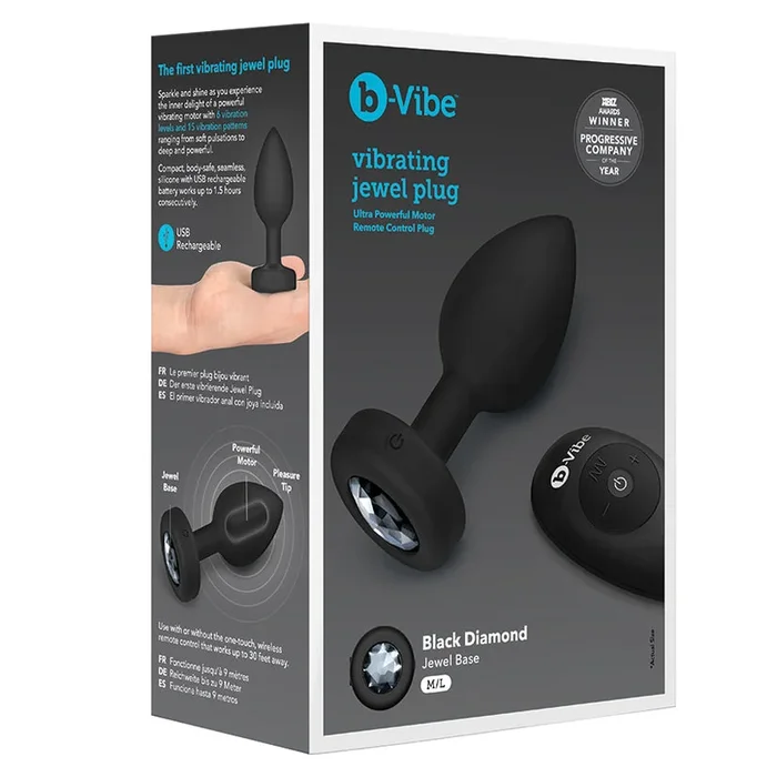 B-Vibe Vibrating Jewels-Black Diamond M/L