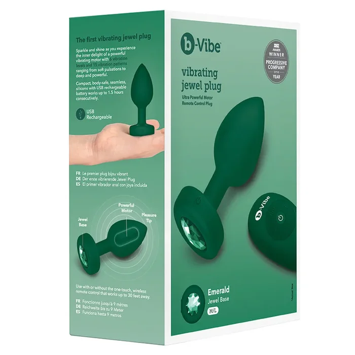 B-Vibe Vibrating Jewels-Emerald M/L