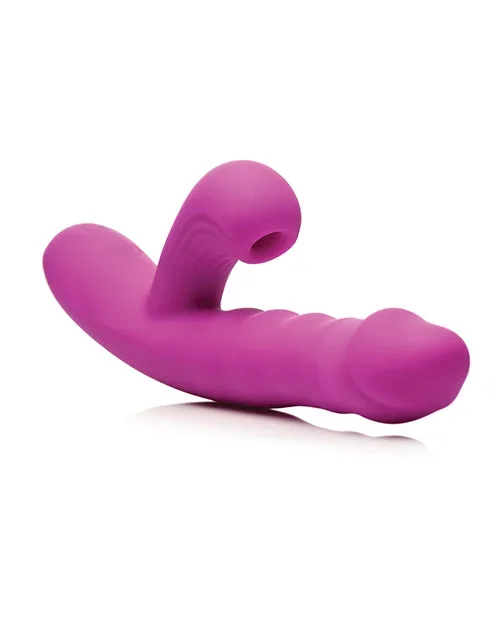 ¡Bang! Vibrador conejo con empuje y succión – Púrpura