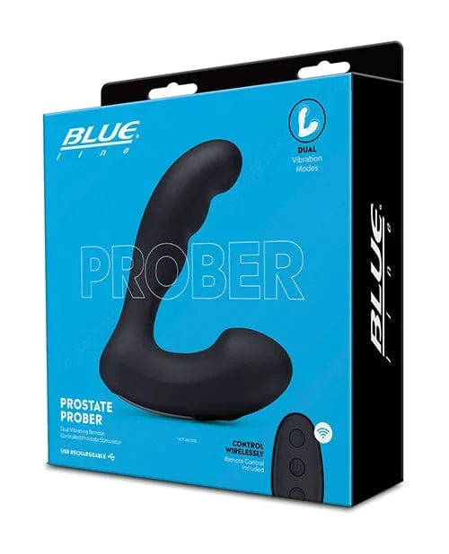 Blue Line Vibrating Prostate Prober with remote – Black