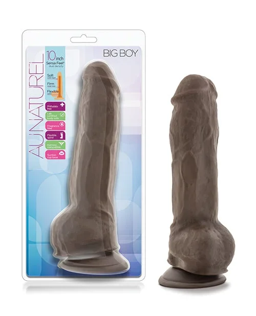 Blush Au Natural 10″ Big Boy Realistic Dildo with Balls – Chocolate