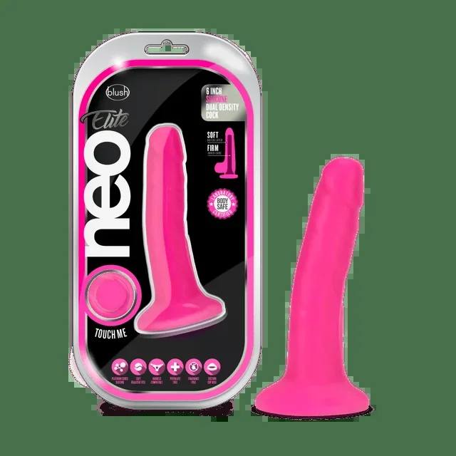 Blush Neo Elite 6 Inch Silicone Dual Density Pink Cock