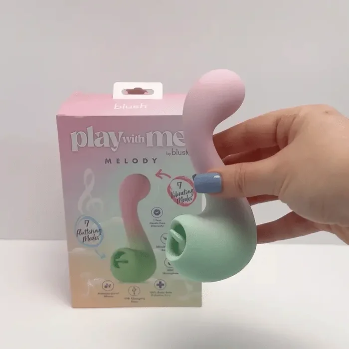 Blush Play With Me Play With Me Melody Rechargeable Dual-Ended Fluttery Stimulator and G-Spot Vibrator