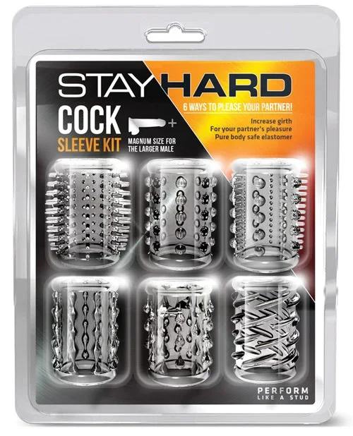 Blush Stay Hard Cock Sleeve Kit – Clear Box of 6