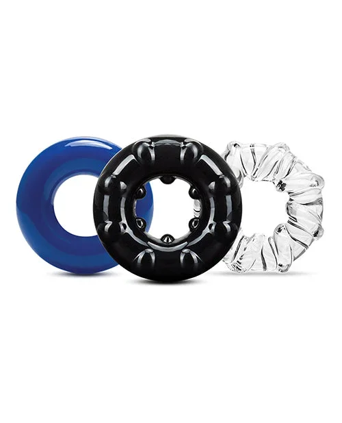 Blush Stay Hard Triple Stretch Cock Rings – Pack Of 3