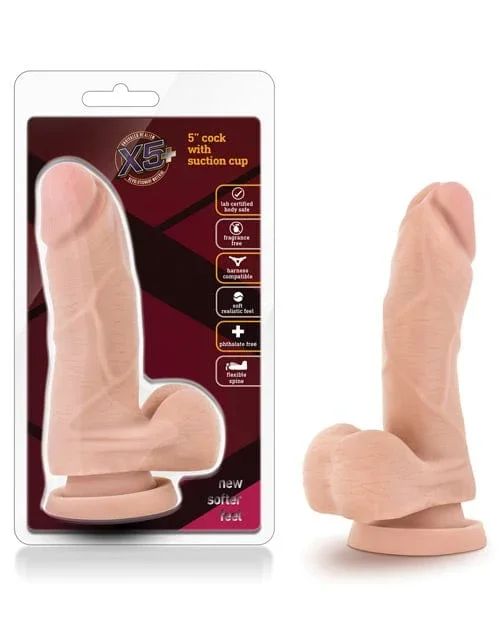Blush X5 5″ Cock with Flexible Spine – Beige