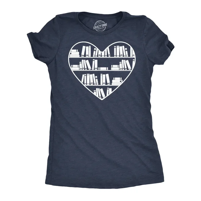 Bookshelf Heart Women’s T Shirt