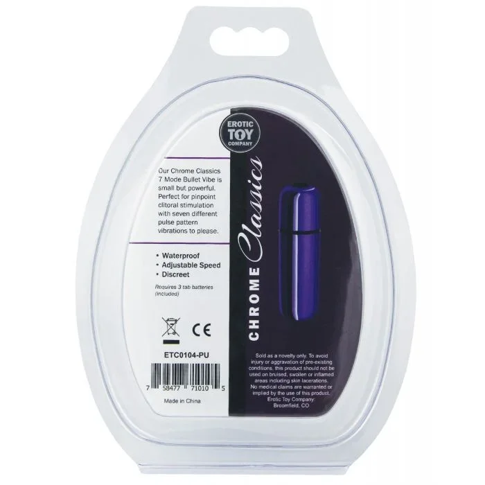 Chrome Classics Bullet Vibe 7 Mode Purple Waterproof ABS