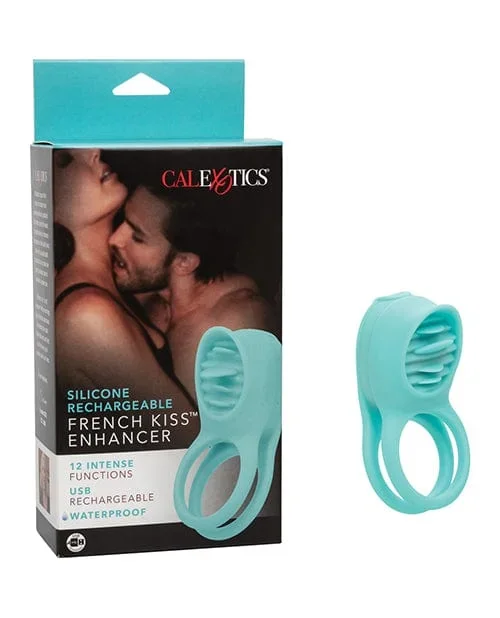 Couple’s Enhancers Silicone Rechargeable French Kiss Enhancer – Teal