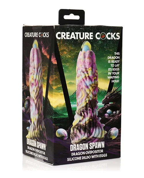 Creature Cocks Dragon Spawn Dragon Ovipositor Silicone Dildo w/Eggs – Multi Color