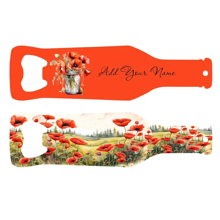 Customizable Bottle Shaped Bottle Opener – Add Your Name – Poppy