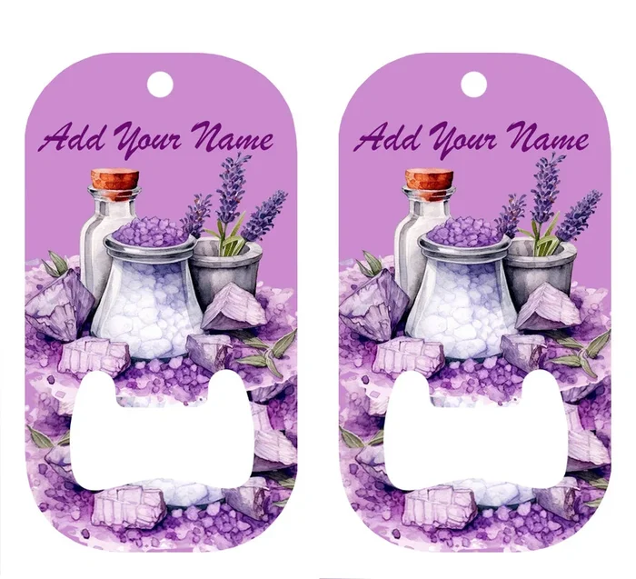 Customizable Dog Tag Bottle Opener – Add Your Name – Lavender