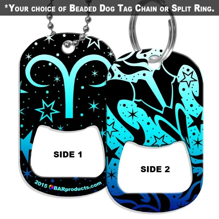 Dog Tag Bottle Opener – Zodiac Sign – Aries