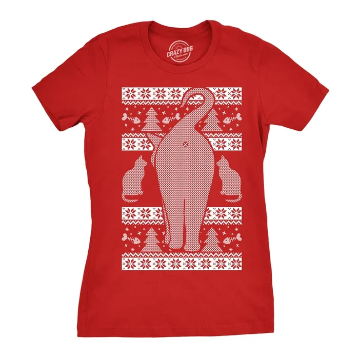 Festive Feline Butt Women’s T Shirt