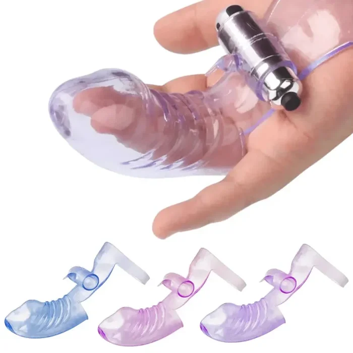 Finger Vibrator With Bullet Ribbed G spot Dildo Massager For Couples Sex Toy UK