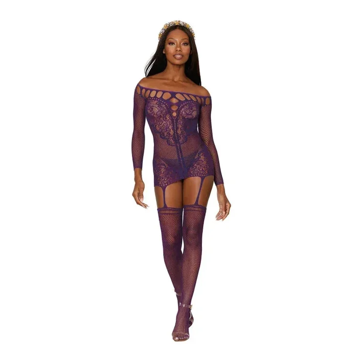Garter Dress – One Size – Aubergine