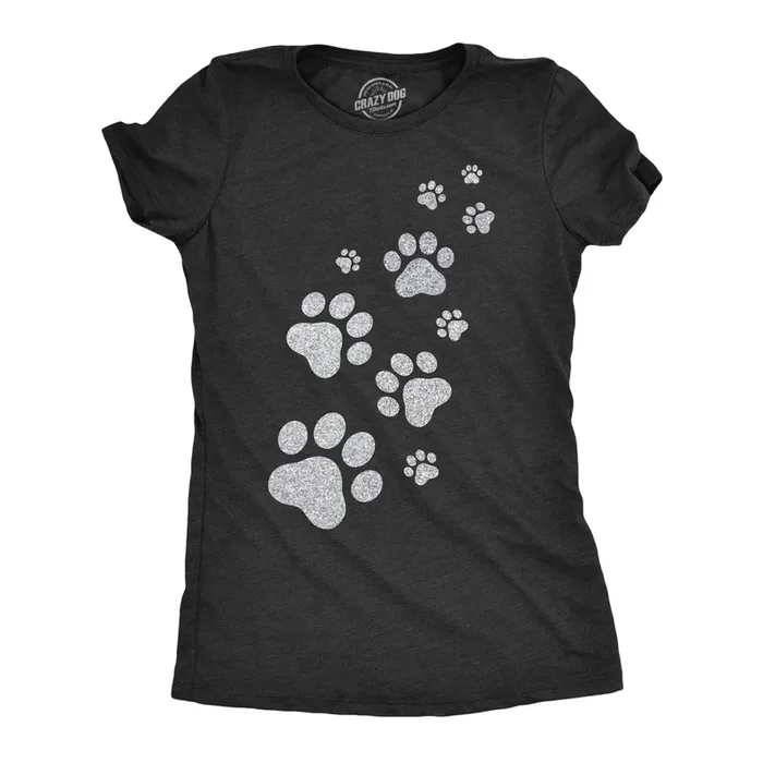 Glitter Cat Paw Prints Women’s T Shirt