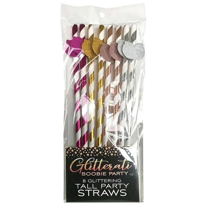 Glitterati Boobie Tall Party Straws