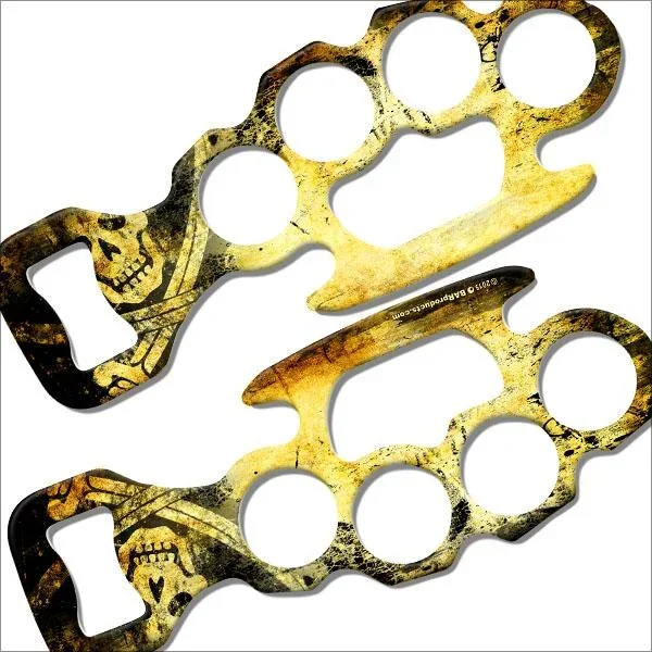 Grunge Skulls – Gold Kolorcoat™ Knuckle Buster Bottle Opener