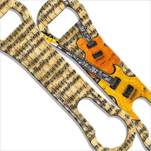 Guitar and Notes V-Rod® Bottle Opener / Pour Spout Remover