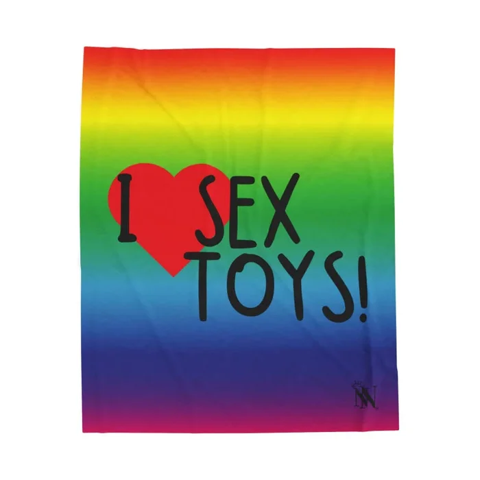 I Love Sex Toys! Rainbow | Mix & Match Velveteen Fun-Flirty Lovers’ Blankets