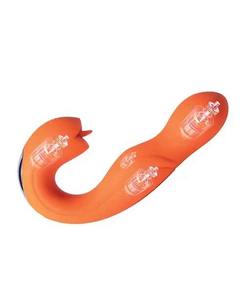 Joi Pro Rotating Head G-Spot Vibrator & Clit Licker w/Remote – Orange