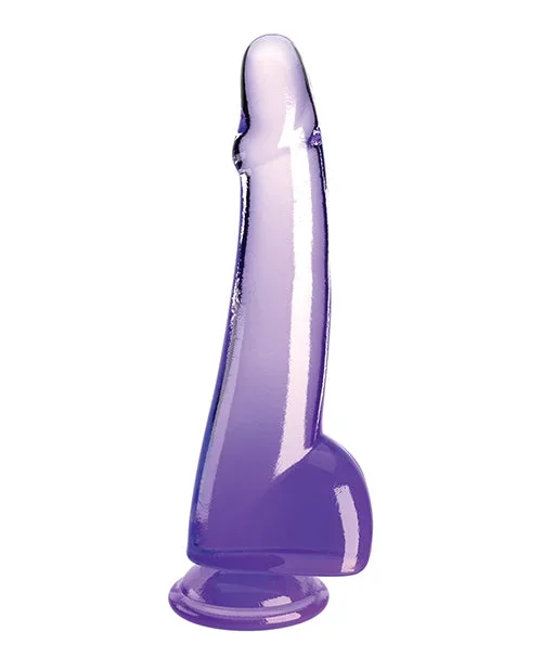 King Cock Clear 10″ Cock w/Balls – Purple