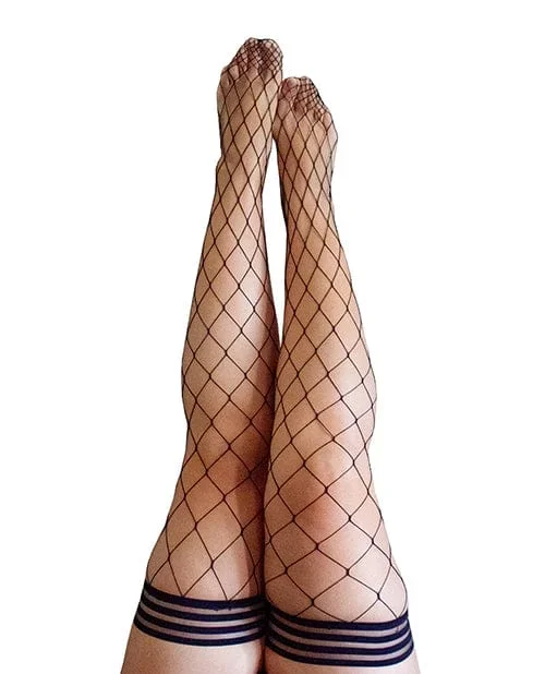 Kix’ies Michelle Large Fishnet Thigh High Black D