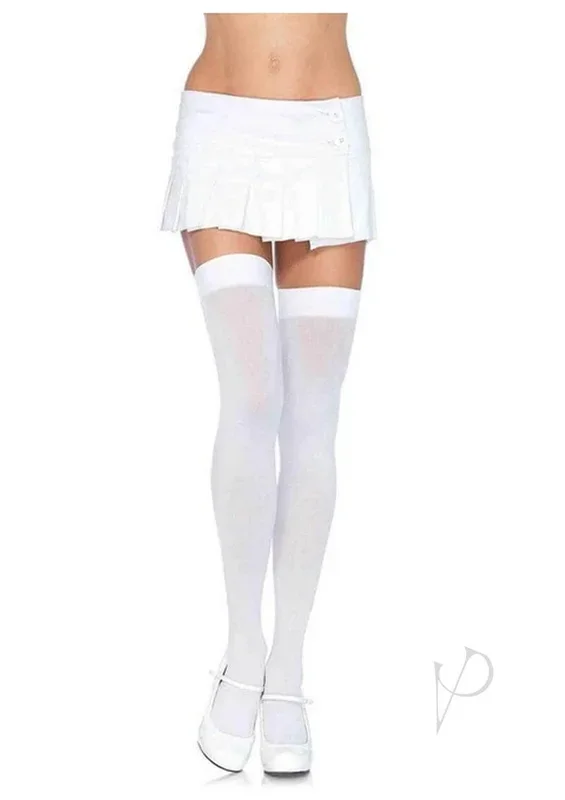 Leg Avenue Nylon Thigh High OS White