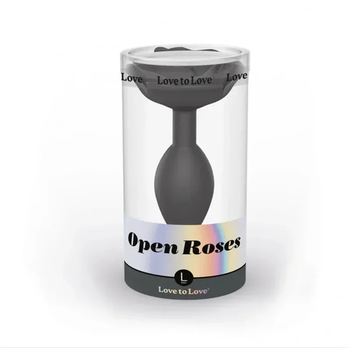 Love to Love Open Roses Silicone Anal Plug – Black Onyx (Large)