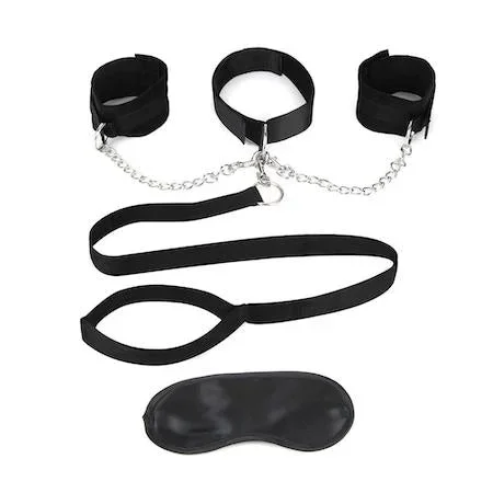 Lux Fetish Collar Cuffs & Leash Set