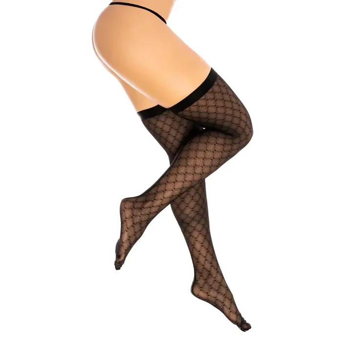 Mapale Diamond Mesh Thigh Highs – Elegance with Edge