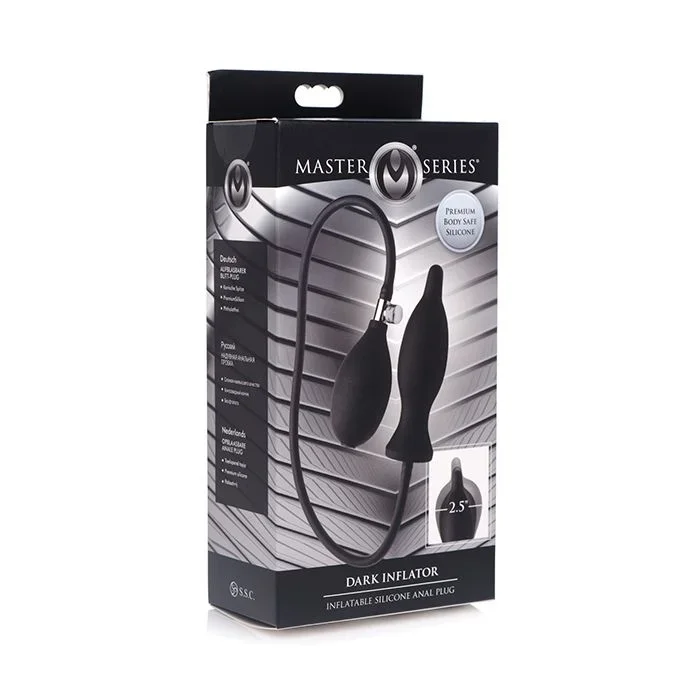 Master Series Dark Inflator Inflatable Silicone Anal Plug – Black