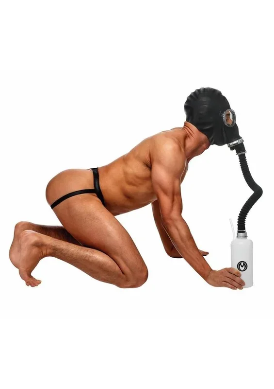 Master Series Dark Inhaler Gas Mask with Bottle