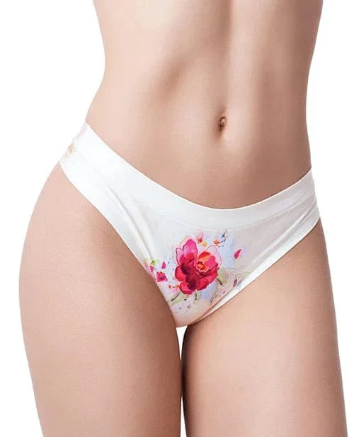 Memème Flower Power Rose Printed Thong