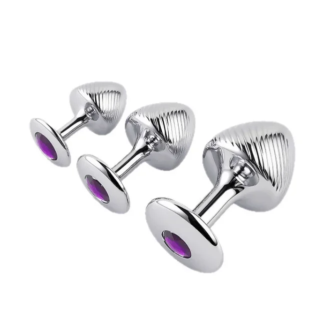 Metal Butt Plug Trio Set – Polished Silver Finish（Color Send At Random）