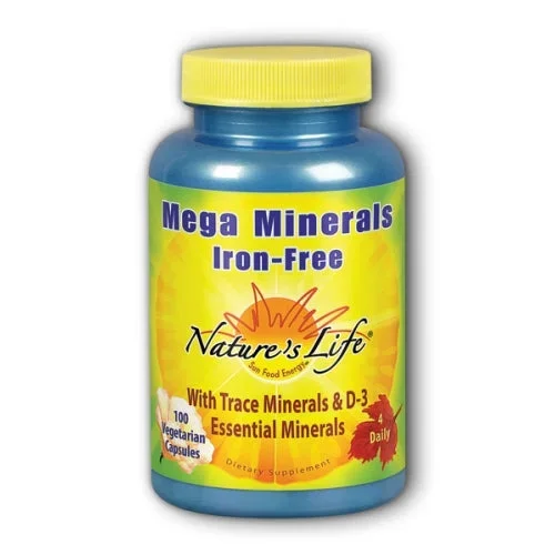 Nature’s Life, Mega Minerals, Iron Free 100 vcaps