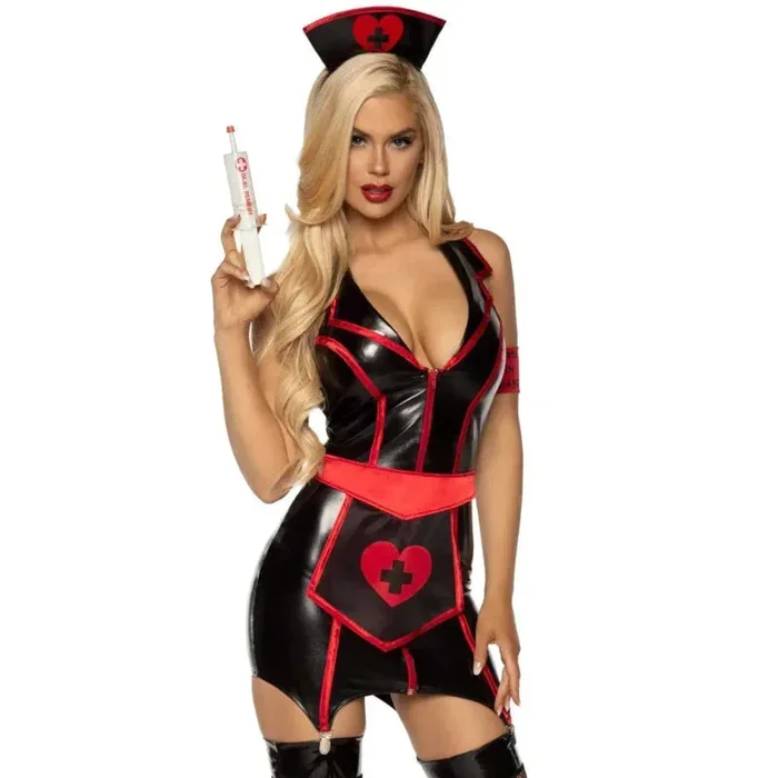 Naughty Nurse Costume – X-Large – Black/red