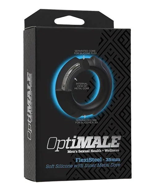 OptiMale FlexiSteel Cock Ring – 35 mm Black