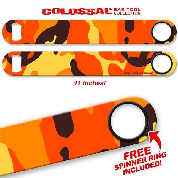 Orange Blaze Camo Kolorcoat™ 11″ Long COLOSSAL™ Speed Bottle Opener