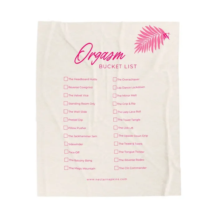 Orgasm Bucket List | Mix & Match Fun-Flirty Lovers’ Blankets