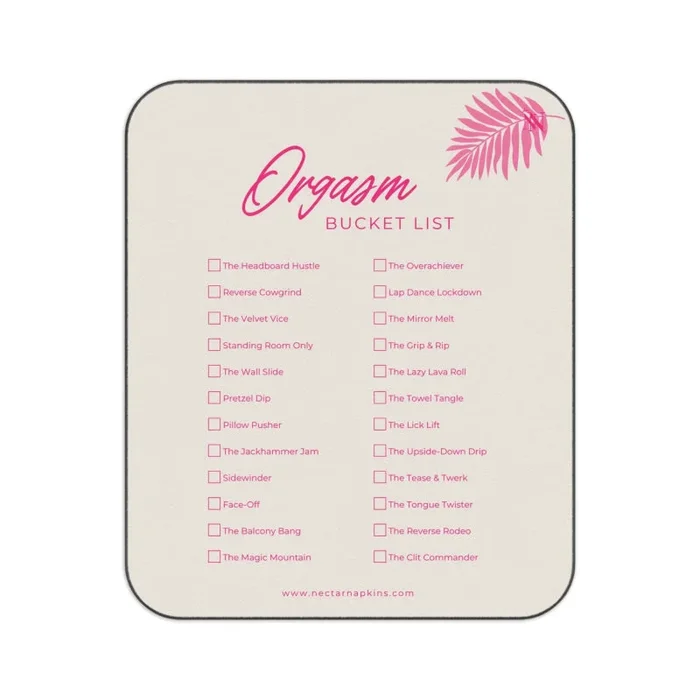 Orgasm Bucket List | Mix Match Fun-Flirty Lovers’ Water-Resistant Blankets