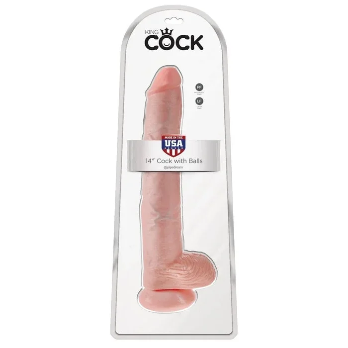 Pipedream Products King Cock 14″ Cock with Balls Beige