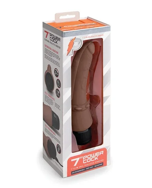 Powercocks 7″ Slim Anal Realistic Vibrator